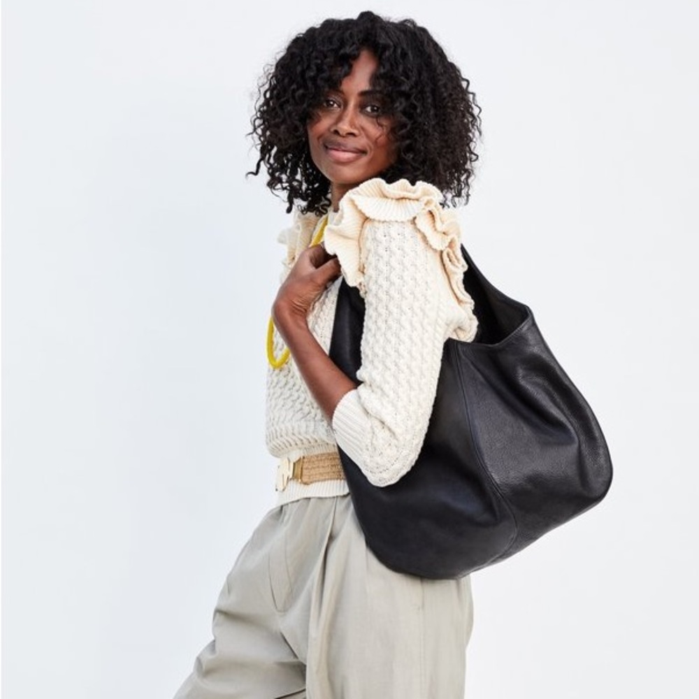 Clare V Bando Tote Black Leather
